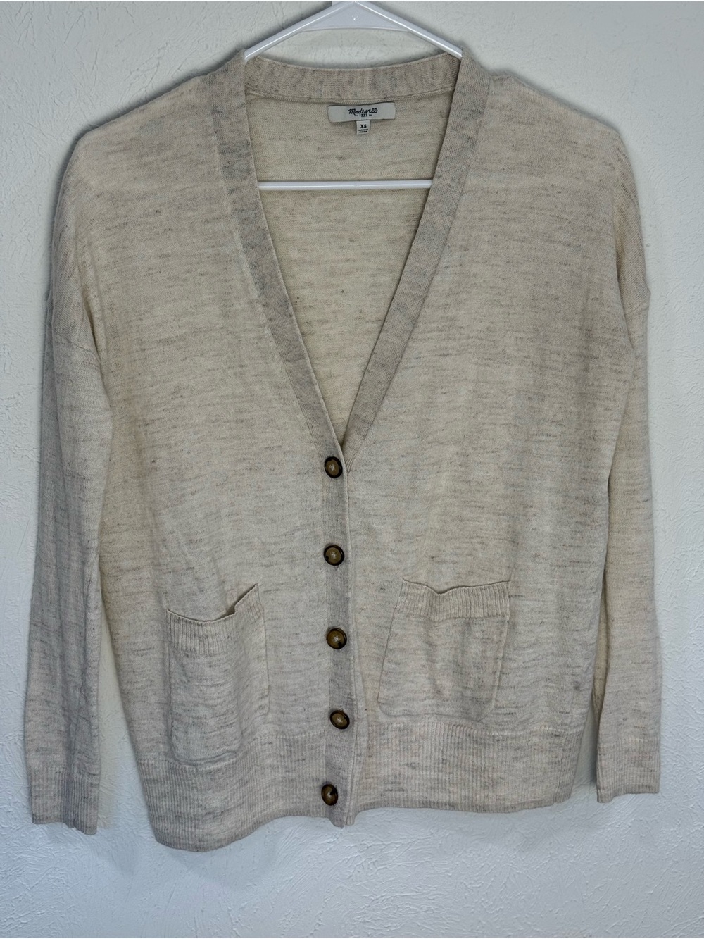 Madewell Wool Alpaca Linen Oversized Cardigan Oatmeal XS